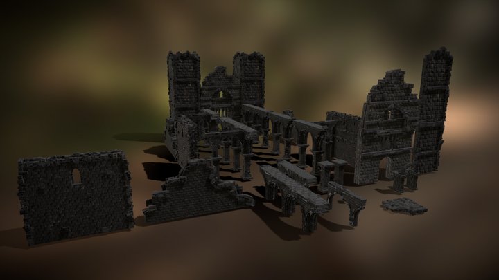 Old Church Ruins 3D Model