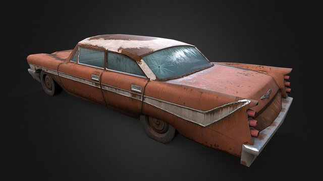 Old Rusty Car 2 3D Model