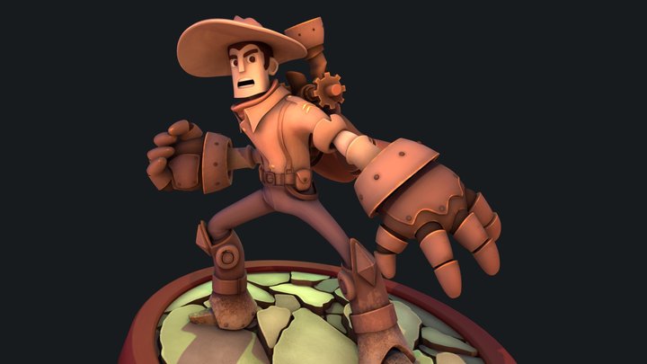 Steam Cowboy 3D Model