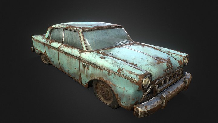 Old Rusty Car 3D Model